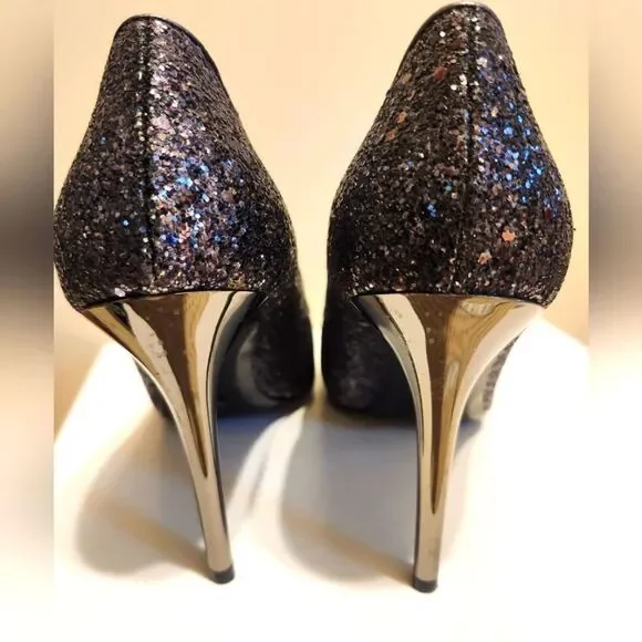 Michael Michael Kors "Claire" Gunmetal Glitter Encrusted Pumps Sz.7 Ret $130 - Picture 6 of 8